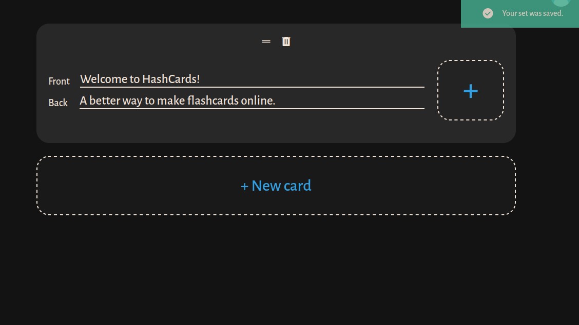 HashCards set manager